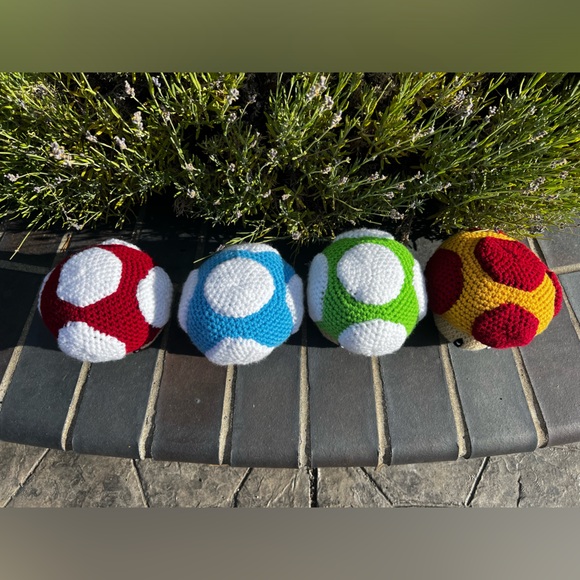 Bestseller Hand Crocheted Super Mario Mushrooms! RESTOCKED - Picture 4 of 14